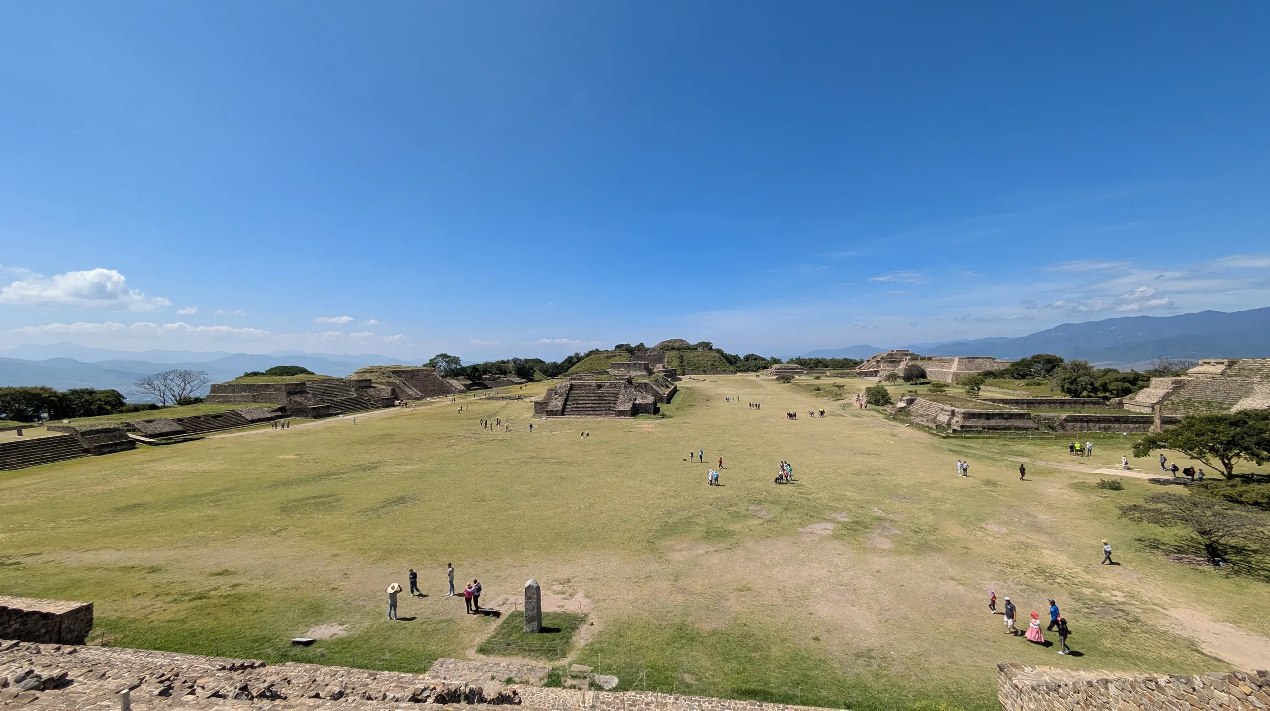The Gran Plaza and monumental platforms of Monte Albán above the Oaxaca Valley